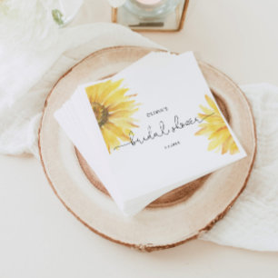 Sunflower bridal shower napkin
