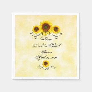 Sunflower Bridal Shower Paper Napkin
