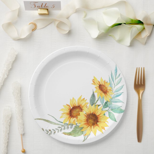 Sunflower bridal shower paper plate (Wedding)