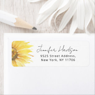 Sunflower bridal shower Return Address Return Address Label