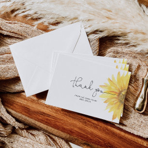 Sunflower bridal shower thank you card