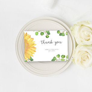 Sunflower bridal shower thank you card
