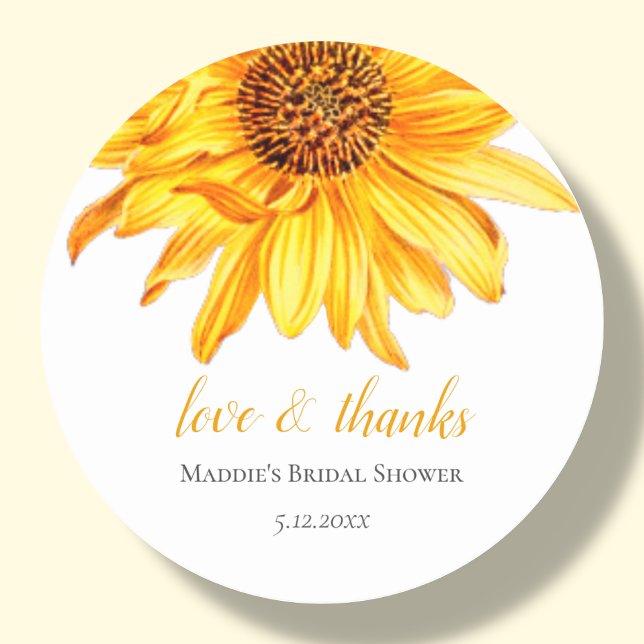 Sunflower | Bridal Shower Thank You Sticker (Creator Uploaded)