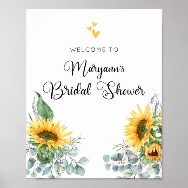 Sunflower Bridal Shower Welcome Sign (Front)
