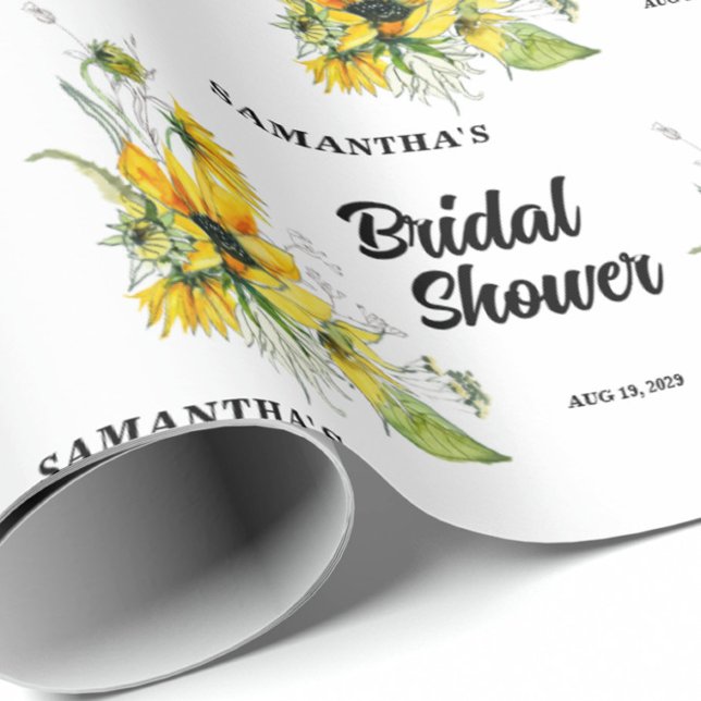 Sunflower Bridal Shower  Wrapping Paper (Creator Uploaded)
