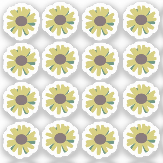 Sunflower Buds Botanical Floral Illustration (Front)