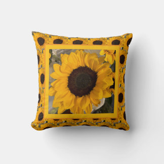Sunflower & Buffalo Plaid Pillow