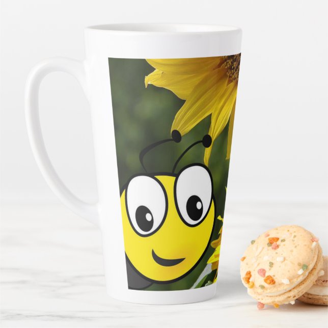 Sunflower Bumblebee Latte Mug (In Situ)