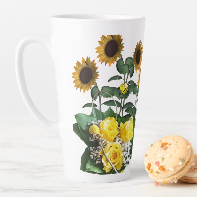 Sunflower Bumblebee Latte Mug (In Situ)