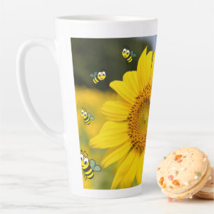 Sunflower Bumblebee Latte Mug