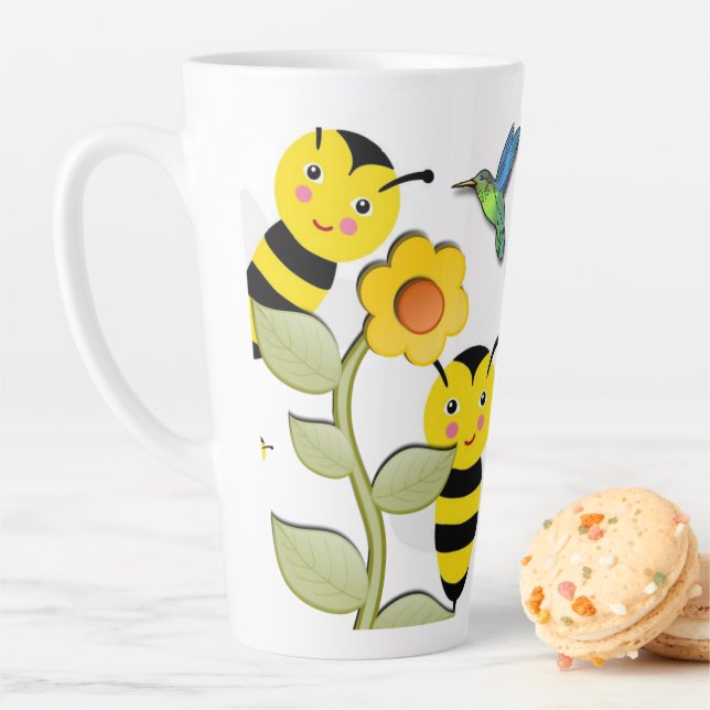 Sunflower Bumblebee Latte Mug (In Situ)
