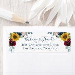 Sunflower Burgundy Red Floral Return Address Label<br><div class="desc">Sunflower Burgundy Red Floral Return Address label</div>