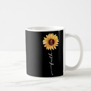 Sunflower Burgundy Ribbon Brain Aneurysm Awareness Coffee Mug
