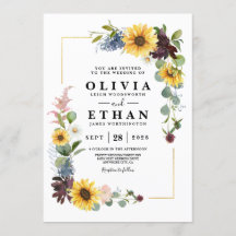 Sunflower Burgundy Roses Blue Rustic