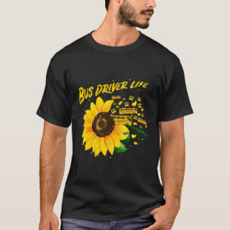 Sunflower Bus Driver Gift Idea T-Shirt