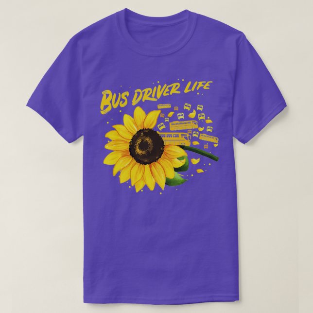 Sunflower Bus Driver Idea T-Shirt (Design Front)