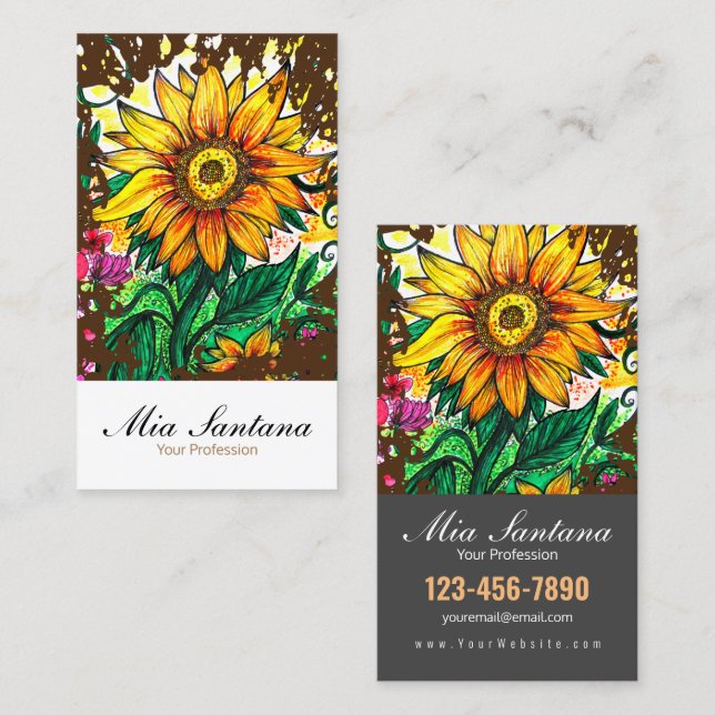 Sunflower Business Card (Front/Back)