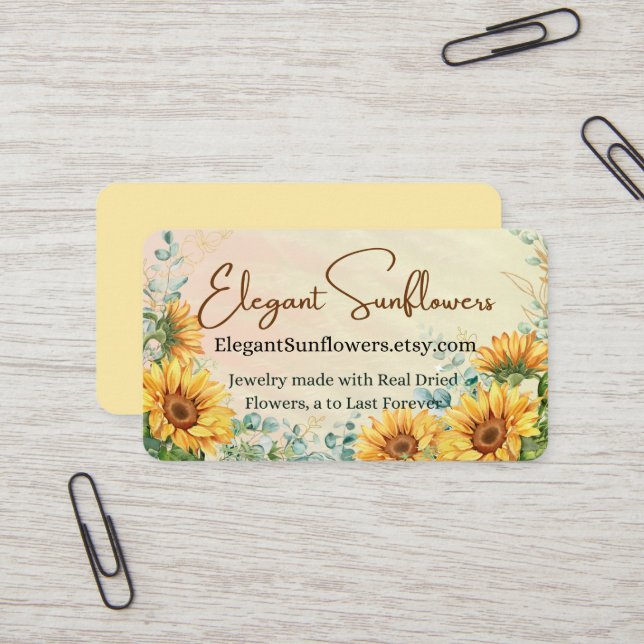 Sunflower Business Card (Front/Back In Situ)