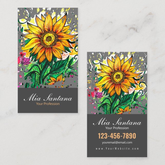 Sunflower Business Card (Front/Back)