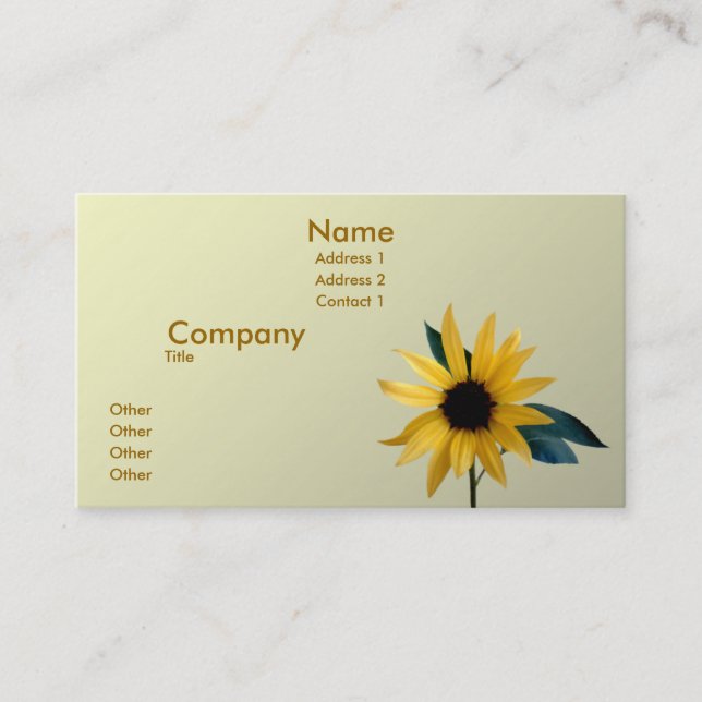 Sunflower Business Card (Front)