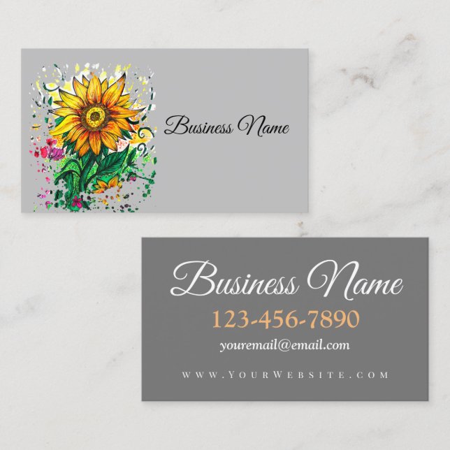 Sunflower Business Card (Front/Back)