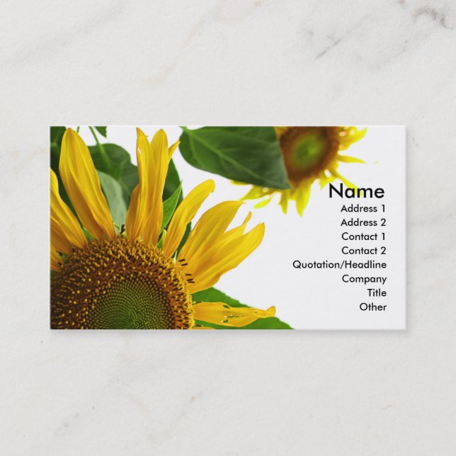 Sunflower Business Card (Front)