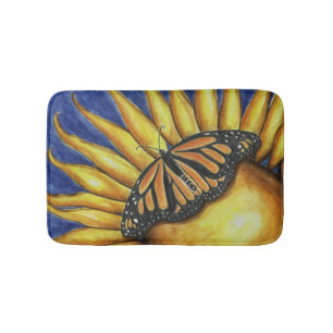 Sunflower Butterfly Bath Mat