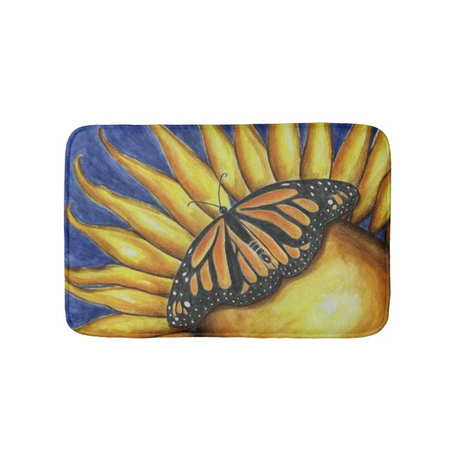 Sunflower Butterfly Bath Mat (Front)