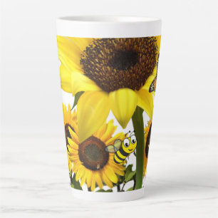 Sunflower Butterfly Bumblebee Latte Mug