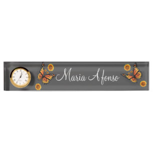 Sunflower Butterfly Desk Nameplate