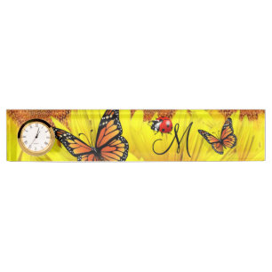 Sunflower Butterfly Desk Nameplate