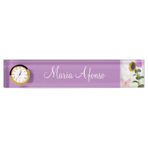 Sunflower Butterfly Desk Nameplate