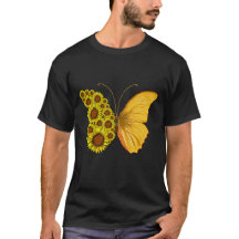 Sunflower butterfly floral vintage