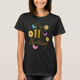 Sunflower Butterfly Happy Its My 11th Birthday Gre T-Shirt