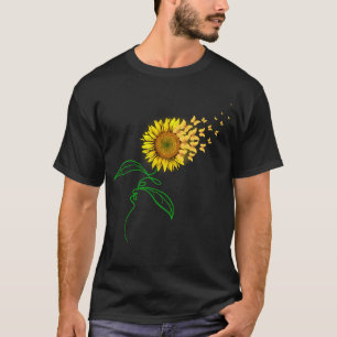 Sunflower Butterfly Heart Love Nature Gift T-Shirt