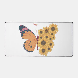 Sunflower Butterfly Hybrid Aesthetic Mouse Pad