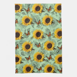 Sunflower Butterfly Kitchen Towel