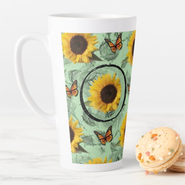 Sunflower Butterfly Latte Mug (In Situ)