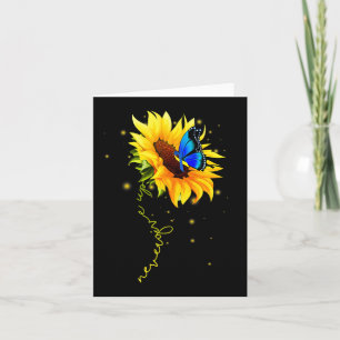 Sunflower Butterfly Never Give Up Down Syndrome Card