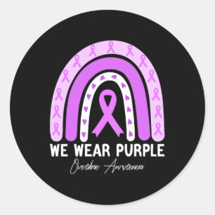 Sunflower Butterfly Overdose Awareness Month Purpl Classic Round Sticker