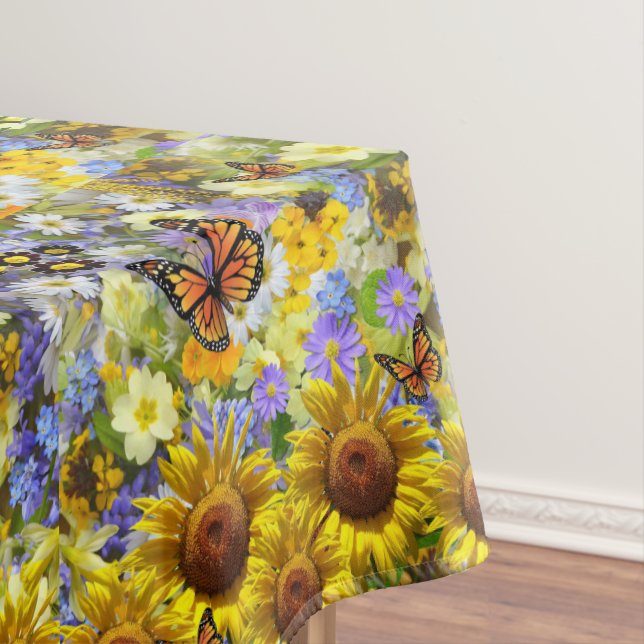 Sunflower Butterfly Tablecloth (In Situ)