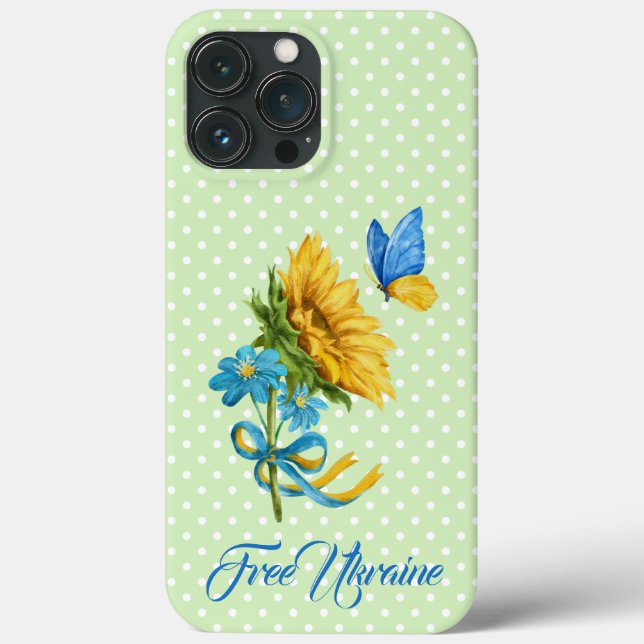 Sunflower & Butterfly Ukraine Support   Case-Mate iPhone Case (Back)