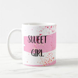 Sunflower & Butterfly Vibrant Pink Art Coffee Mug