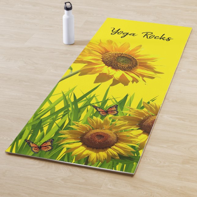 Sunflower Butterfly Yoga Mat (In Situ)