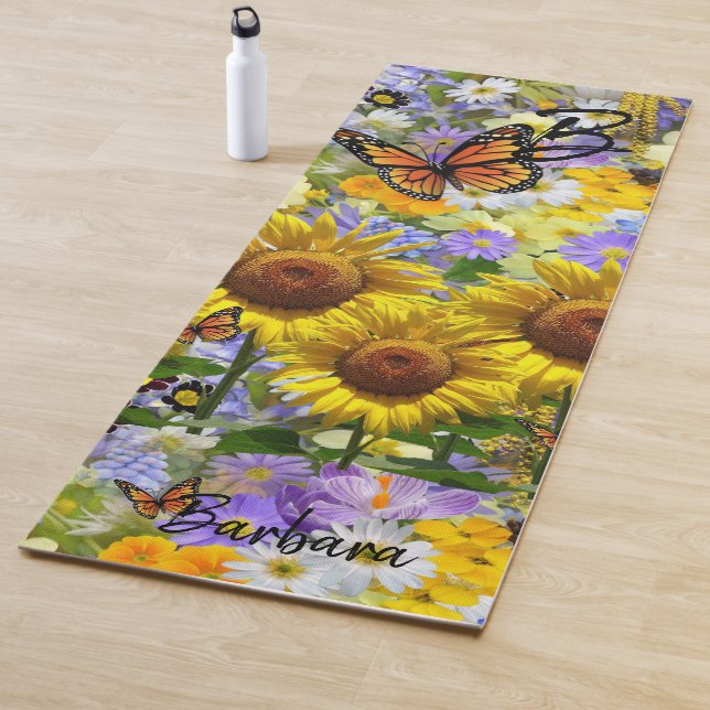 Sunflower Butterfly Yoga Mat (In Situ)