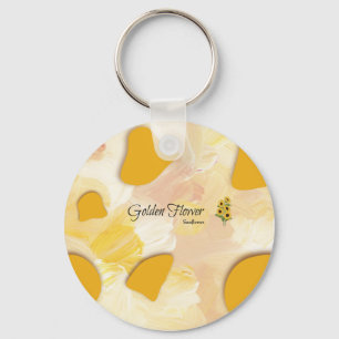 sunflower button key ring