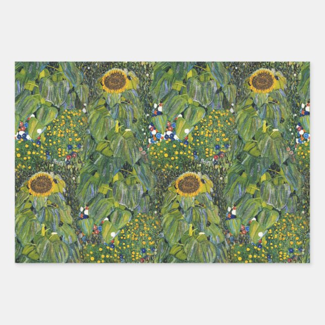 Sunflower by Gustav Klimt Wrapping Paper Sheet (Front)