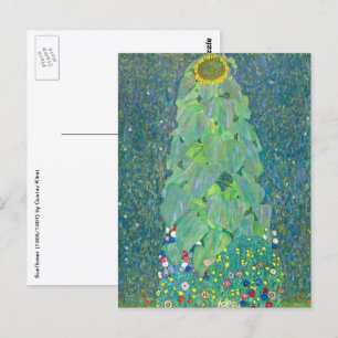 Sunflower by Klimt, Vintage Flowers Art Nouveau Postcard