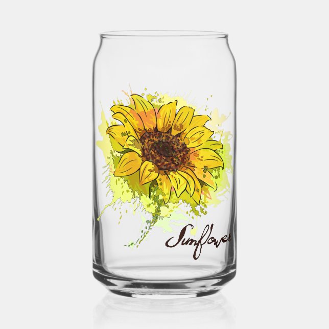 Sunflower  can glass (Front)