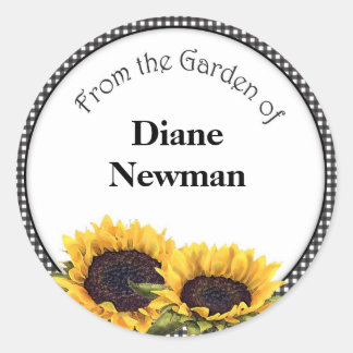 Sunflower Canning Jar Personalised Stickers